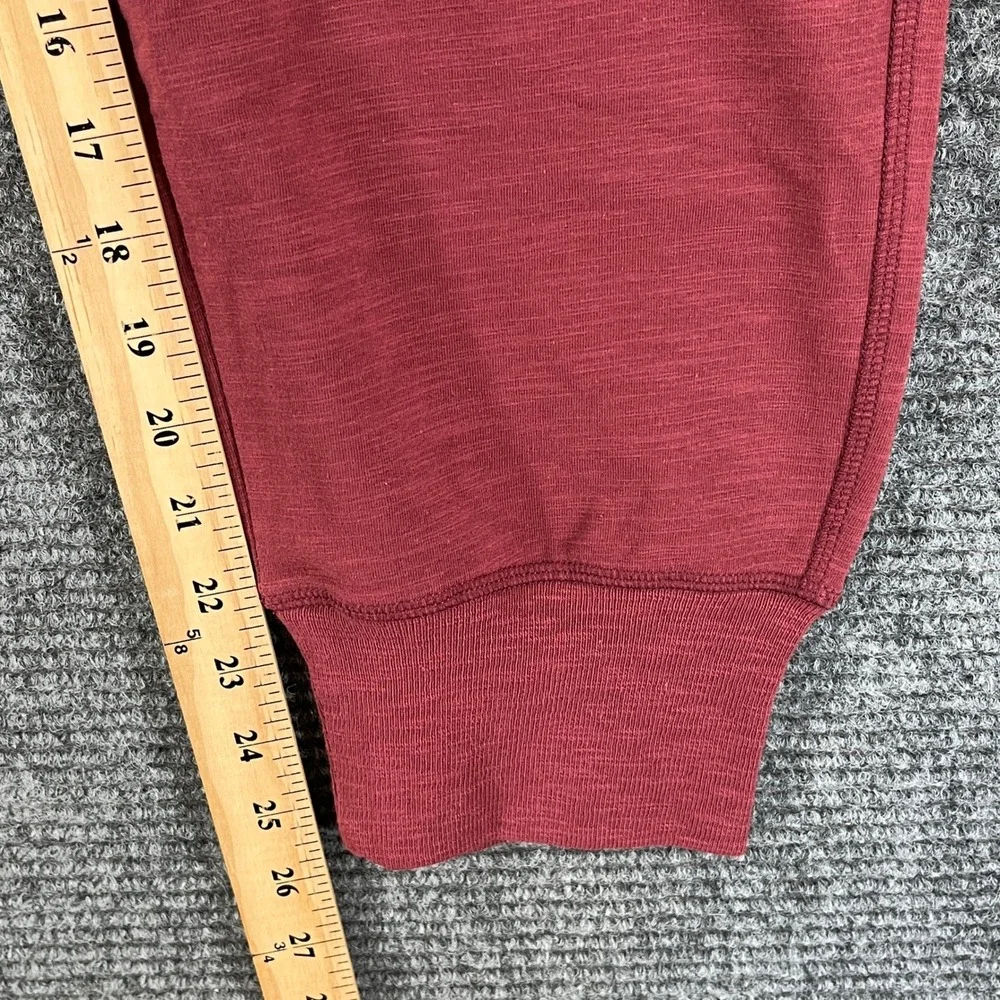 Cabi Training Jogger Womens L Burgundy Slub Knit Elastic Waist Activewear